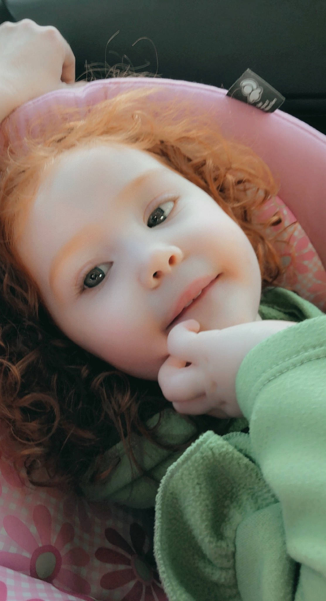 Harleigh is registered to the contest to win money with this photo: baby, baby_toddler_clothing, brown_hair, cap, cheek, child, eye, eyebrow, eyelash, flash_photography, fur, happy, hat, iris, lip, mouth, nose, outerwear, person, skin