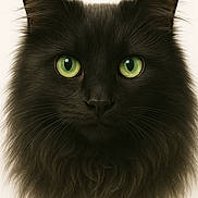 Sammie is registered to the contest to win money with this photo: animal, animal_portrait, black_cat, close_up, cute, detailed, domestic_cat, ears, face, feline, fluffy_fur, green_eyes, majestic, mystical, pet, portrait, sharp_focus, soft_background, studio_shot, whiskers
