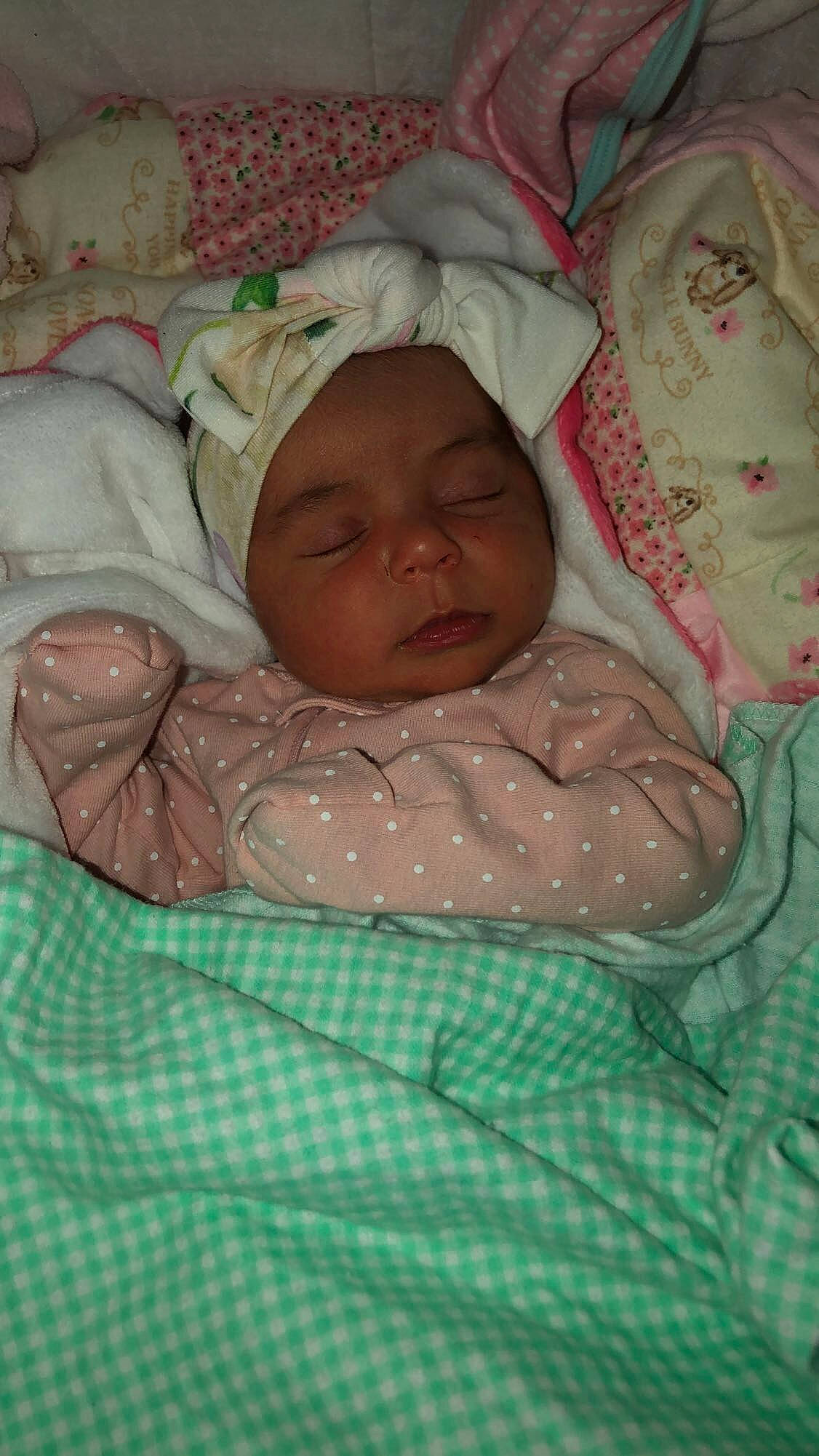 Aniyah is registered to the contest to win money with this photo: baby, baby_products, bedtime, birth, child, childbirth, headwear, nap, person, sleep, textile