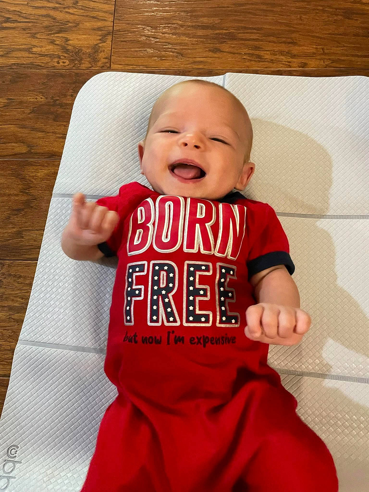 Hudson joined the competition — help win amazing prizes! baby, baby_toddler_clothing, comfort, dress, eye, face, finger, happy, head, human_body, neck, person, pink, product, skin, sleeve, smile, sportswear, t_shirt, textile
