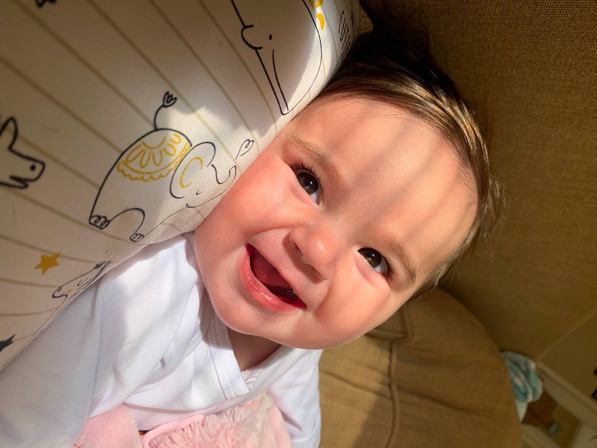 Raelynn joined the competition — help win amazing prizes! baby, cheek, child, ear, face, facial_expression, happy, head, laugh, mouth, nose, person, skin, smile, toddler