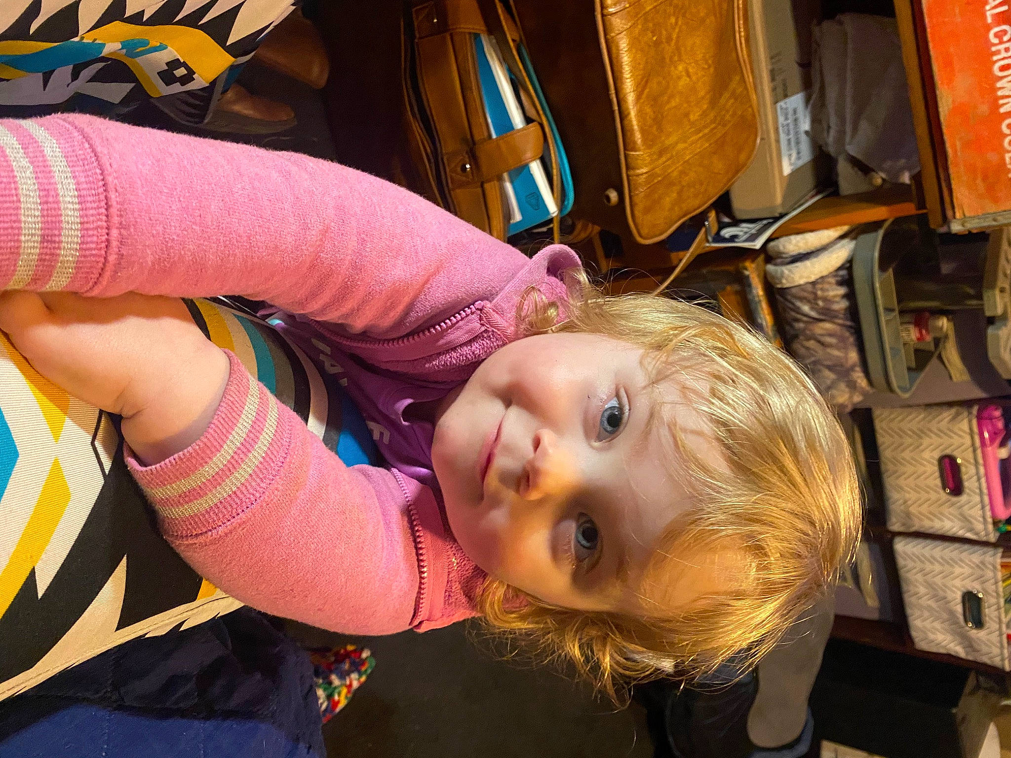 Sophie joined the competition — help win amazing prizes! child, cool, fun, hair_coloring, happy, human_leg, leisure, magenta, metal, orange, person, play, room, sitting, smile, t_shirt, thumb, toddler, tree, vacation