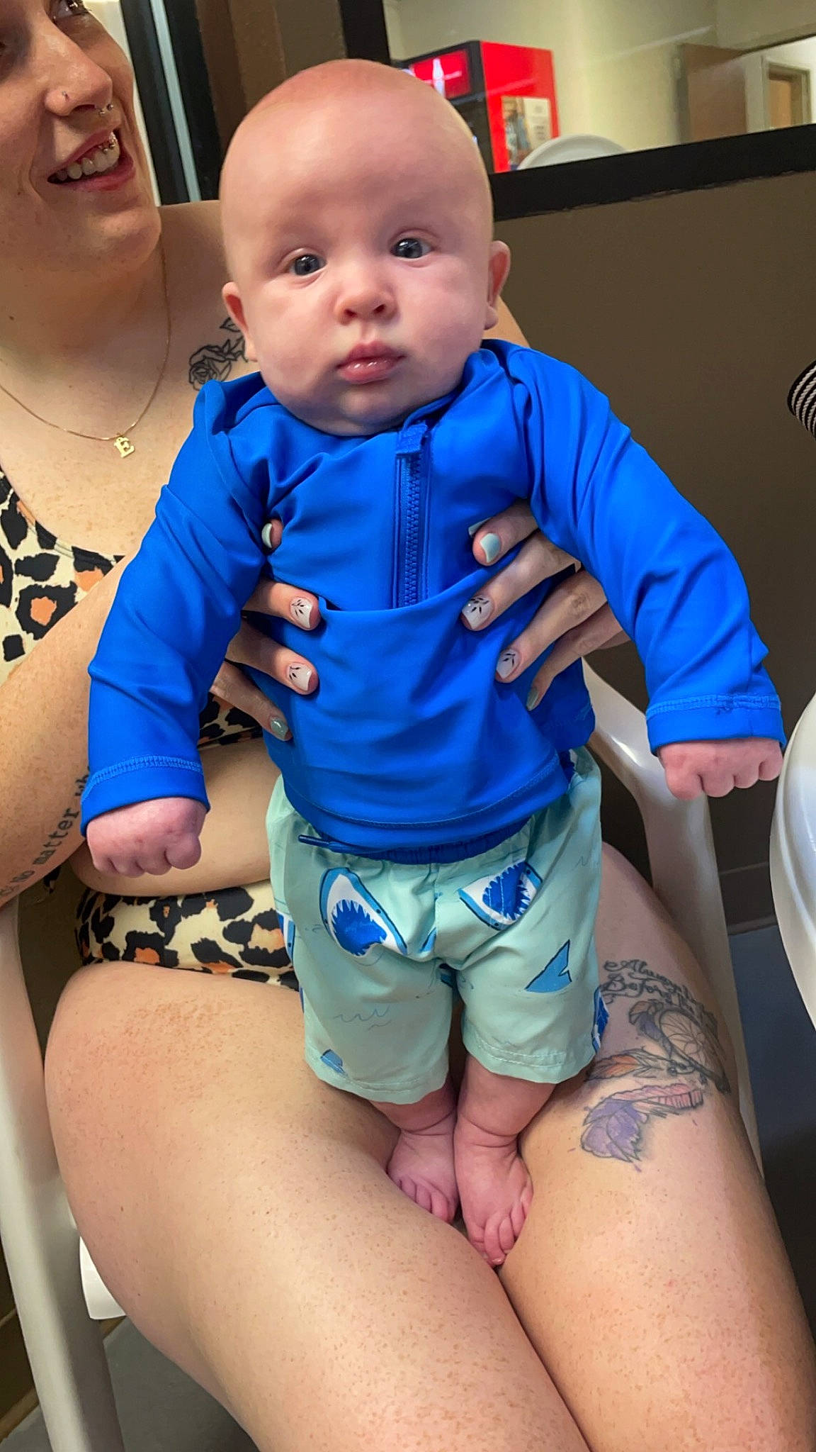 Waylon joined the competition — help win amazing prizes! abdomen, baby, baby_toddler_clothing, chest, child, electric_blue, fun, happy, human_leg, knee, mouth, neck, person, skin, sleeve, t_shirt, thigh, toddler, trunk, trunks