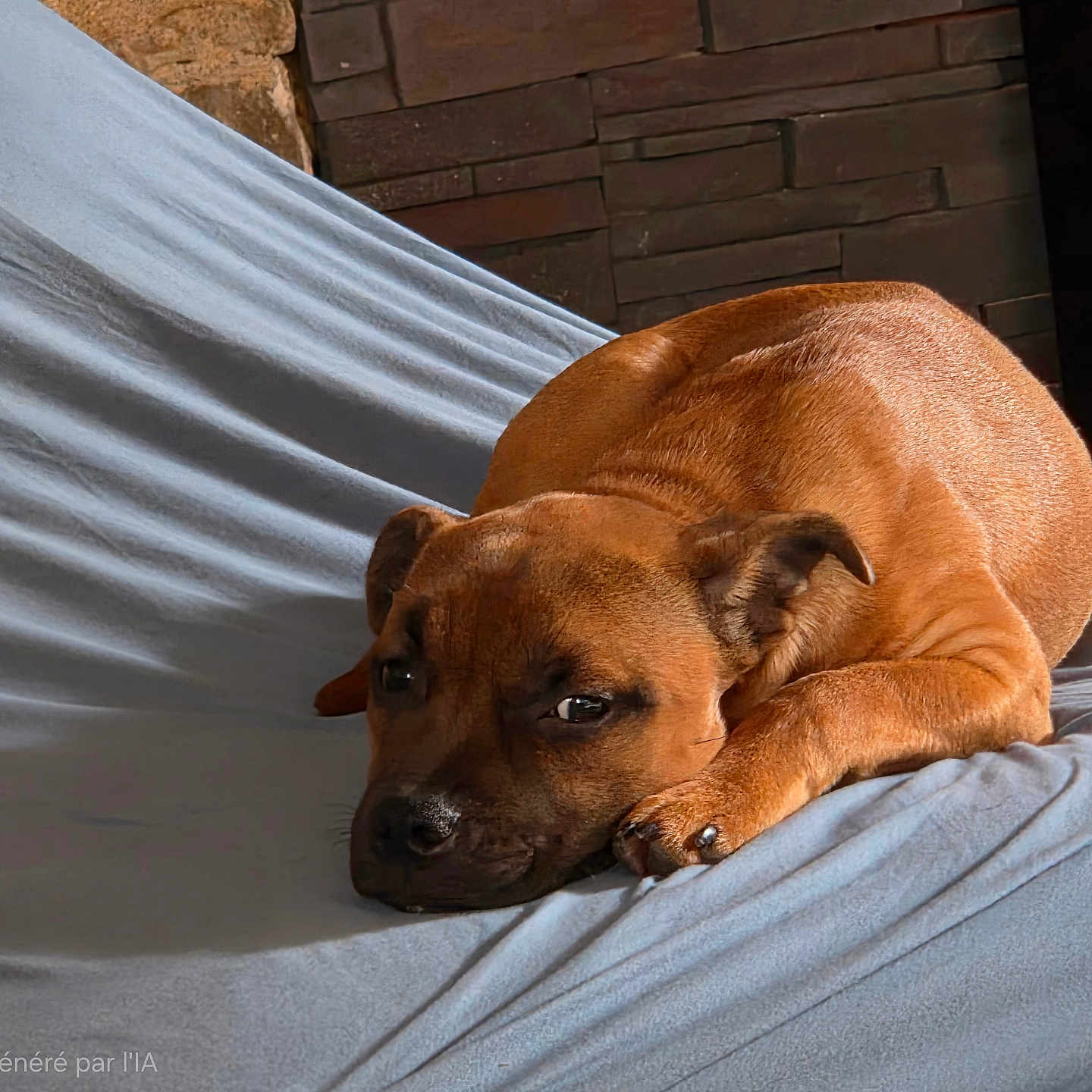 Arka a rejoint le concours — aidez-le/la à gagner de superbes lots ! animal, bed, blanket, brown_dog, canine, comfort, cozy, cute, dog, ears, fur, indoor, laying_down, paw, pet, quiet, relaxed, resting, sleepy, snout