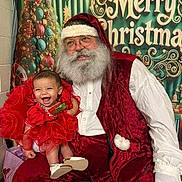 Nova joined the competition — help win amazing prizes! baby, beard, celebration, chair, child, christmas, costume, decoration, festive, glasses, gloves, happy, holiday, indoor, laughing, portrait, red_dress, santa_claus, smile, white_shirt