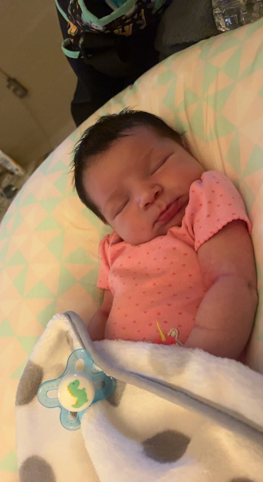 Kohen is registered to the contest to win money with this photo: baby, baby_products, baby_sleeping, bedtime, cheek, child, childbirth, comfort, event, finger, linens, mouth, nap, nose, person, room, skin, sleep, textile, thumb