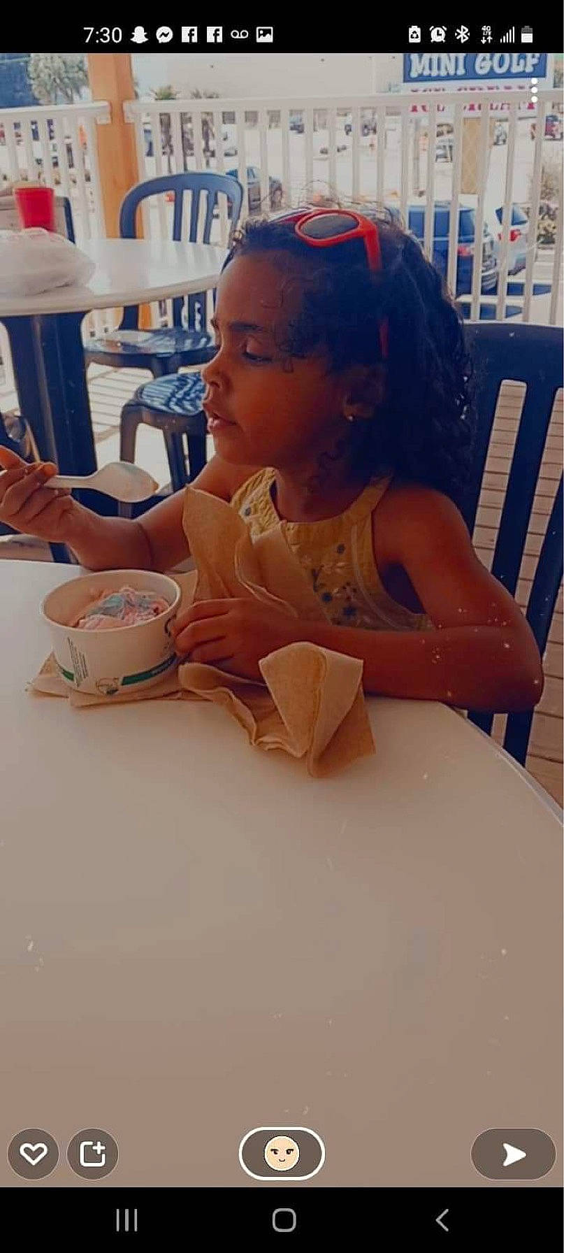 Harmonee is registered to the contest to win money with this photo: art, ceramic, chair, child, clay, dress, fashion_design, finger, flooring, hand, headpiece, person, porcelain, pottery, serveware, sitting, table, tableware, toddler, vacation