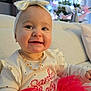 baby, bow, celebration, child, christmas_tree, couch, cozy, cute, decoration, festive, happy, headband, holiday, home, indoor, infant, necklace, portrait, smiling, tutu