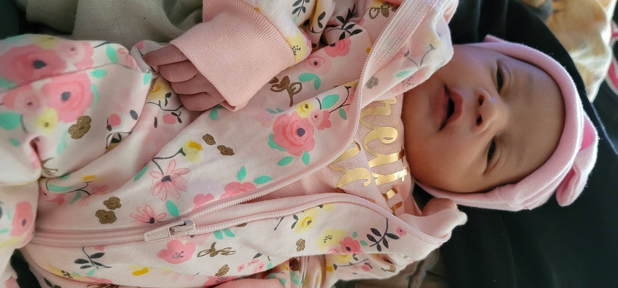 Mi'Liyah joined the competition — help win amazing prizes! baby, baby_products, baby_toddler_clothing, cheek, child, eyelash, hand, happy, headwear, linens, nail, neck, nose, pattern, peach, person, pink, product, skin, sleeve