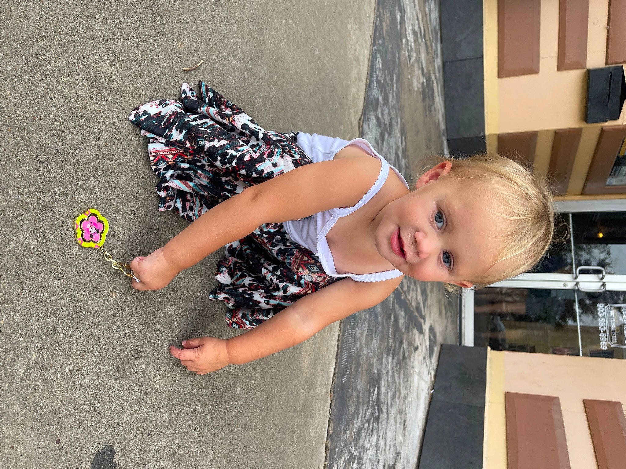 Delilah joined the competition — help win amazing prizes! baby_toddler_clothing, barefoot, beach, child, dress, flooring, foot, fun, happy, human_leg, leisure, pattern, person, play, t_shirt, toddler, tree, waist, water, window