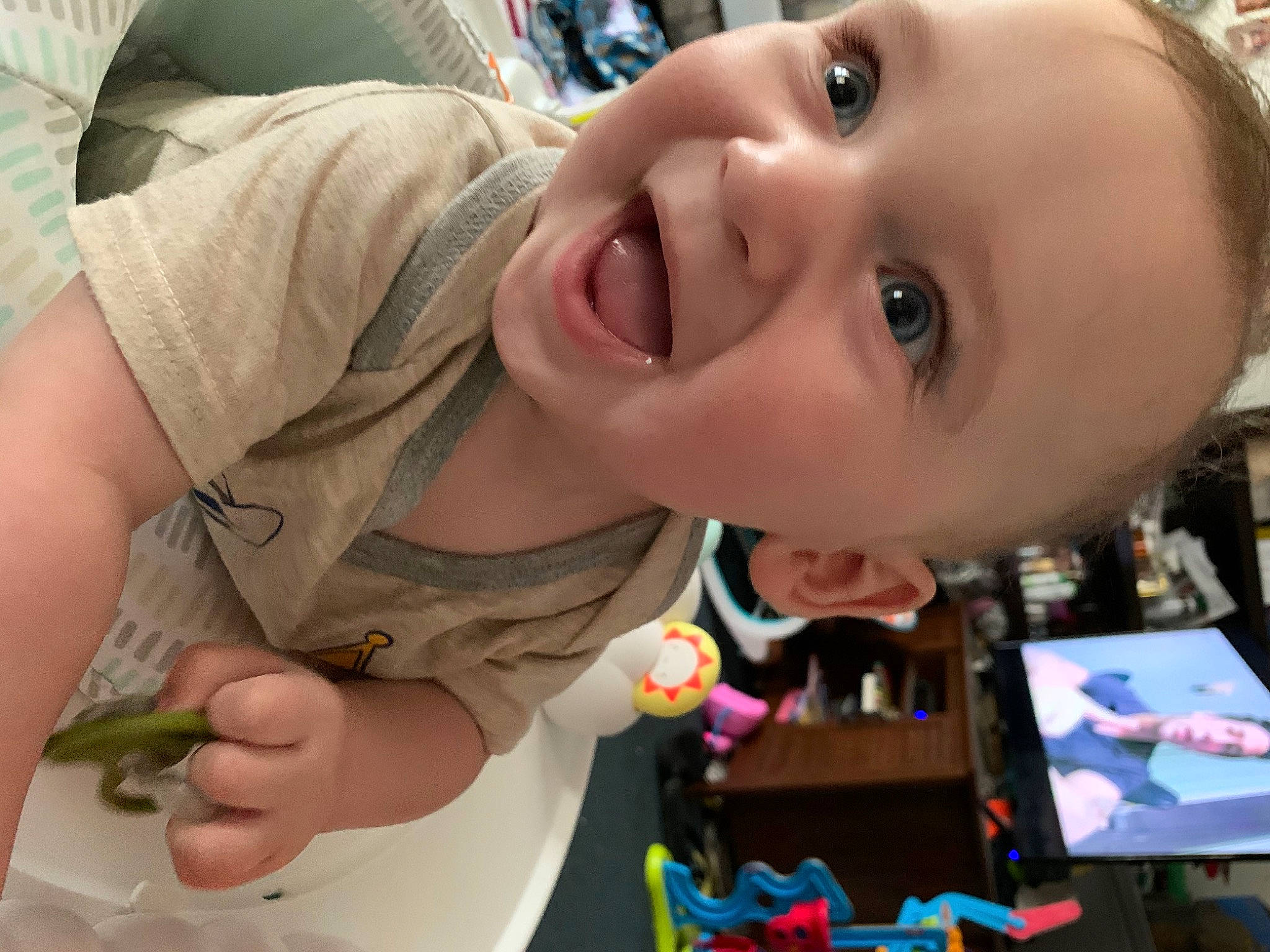 Konnor joined the competition — help win amazing prizes! baby, cheek, child, ear, lip, mouth, nose, person, play, skin, smile, toddler