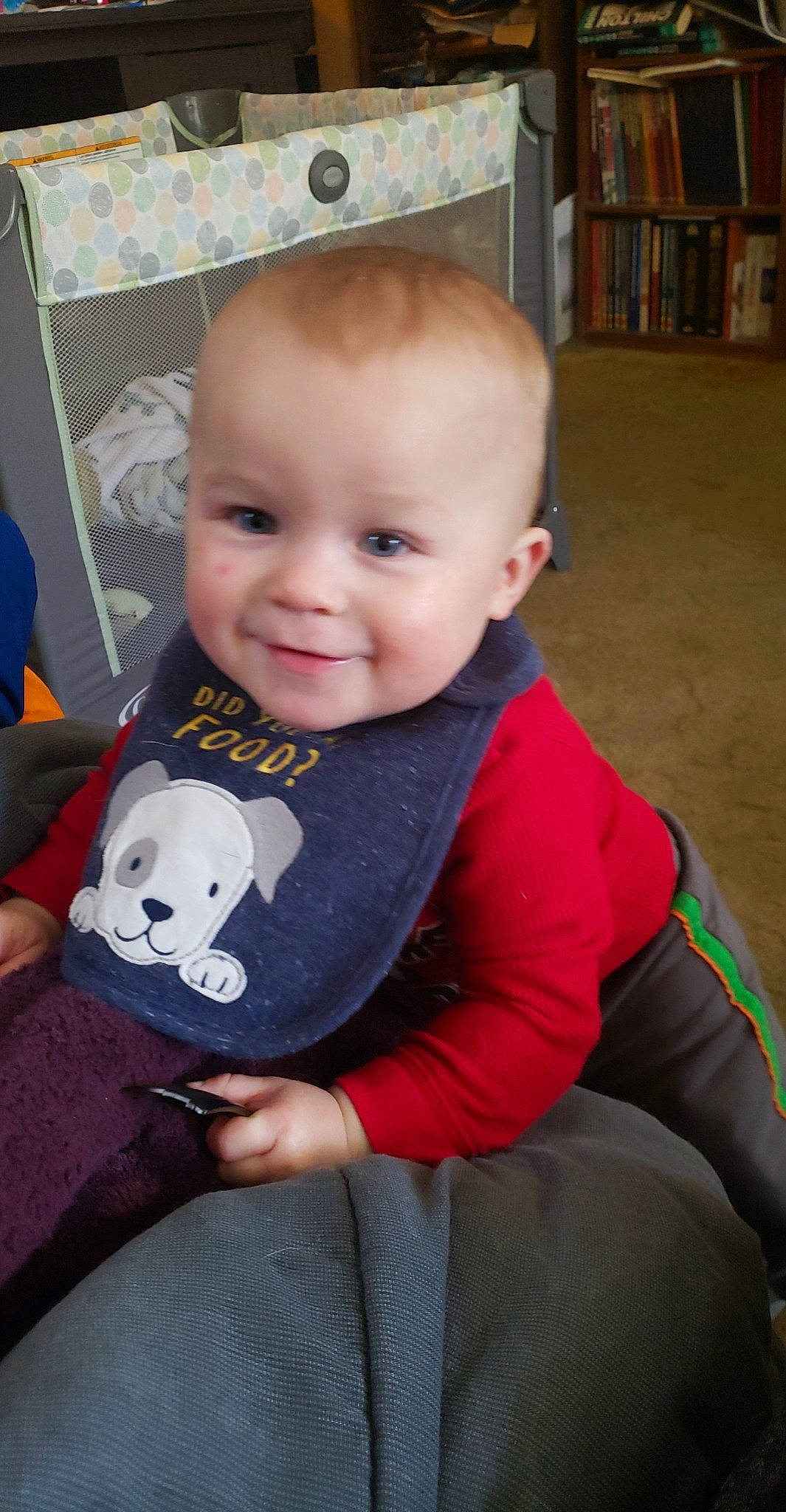 Ethan Jr joined the competition — help win amazing prizes! baby, baby_toddler_clothing, cheek, eye, facial_expression, finger, hairstyle, hand, happy, head, human_body, iris, joy, lap, mouth, nose, person, shelf, skin, sleeve