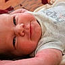 Raya joined the competition — help win amazing prizes! baby, infant, smile, face, blanket, clothing, onesie, lying_down, cozy, cute, child, person, skin, head, expression, newborn, warm, comfort, indoors, portrait