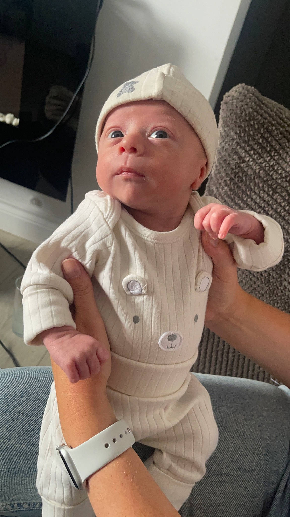Brody joined the competition — help win amazing prizes! abdomen, arm, baby, baby_toddler_clothing, cap, cheek, chest, child, comfort, face, finger, gesture, human_body, joint, nail, person, skin, sleeve, thumb, toddler