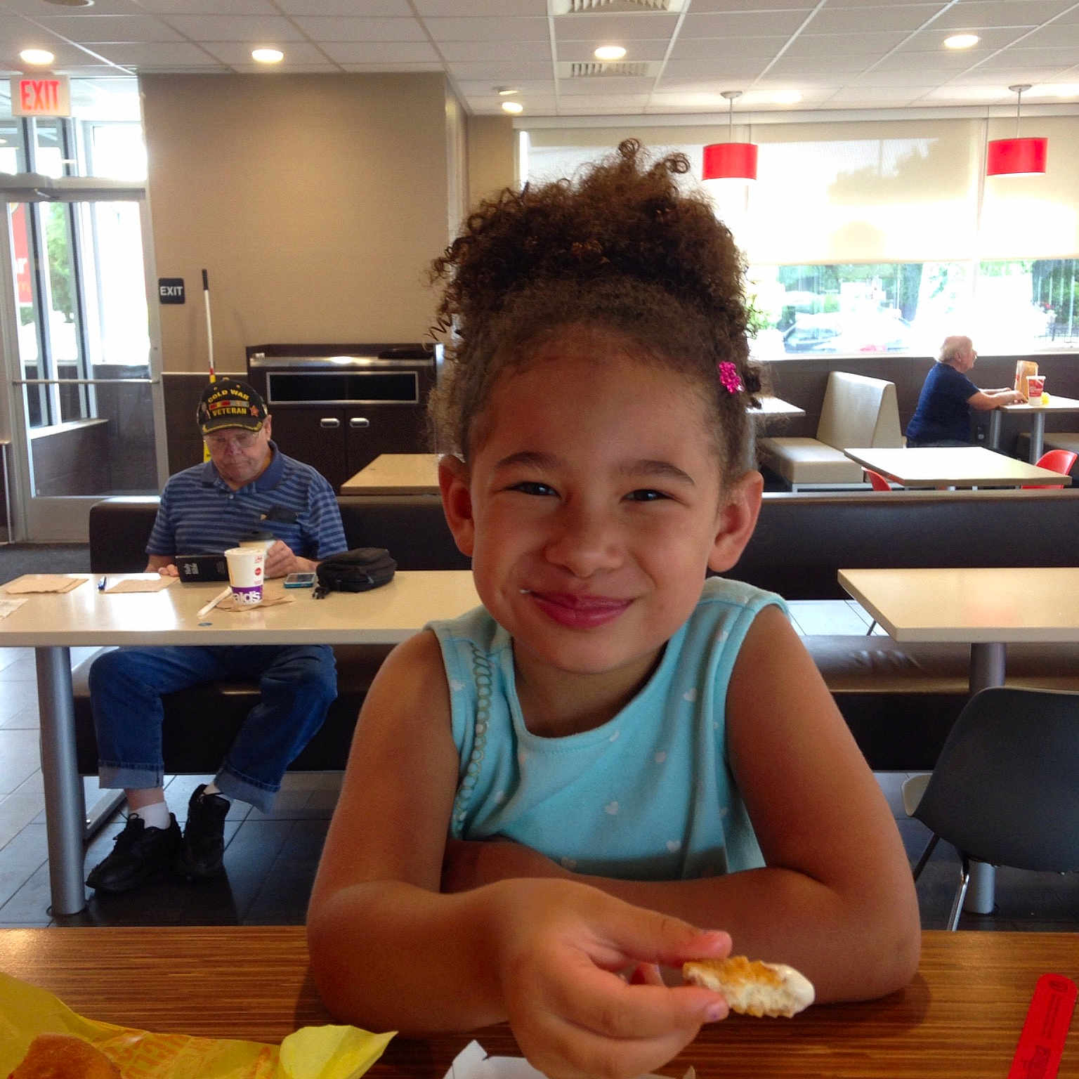 Elyanna joined the competition — help win amazing prizes! breakfast, child, cuisine, dish, eating, fast_food, food, fun, headwear, joy, lunch, meal, person, restaurant, room, toddler
