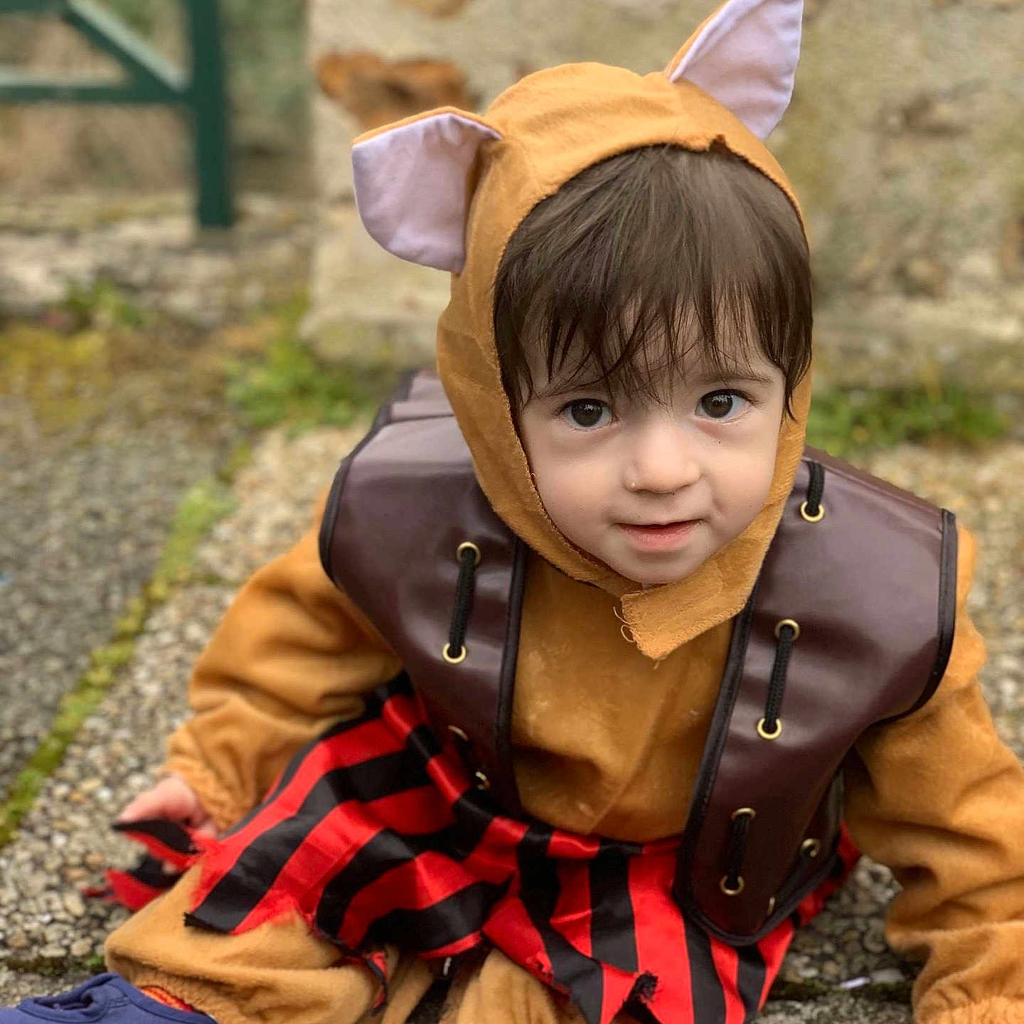 Leïss a rejoint le concours — aidez-le/la à gagner de superbes lots ! backpack, bag, boy, child, clothing, coat, costume, face, festival, footwear, halloween, head, hood, jacket, male, person, photography, portrait, shoe, sitting