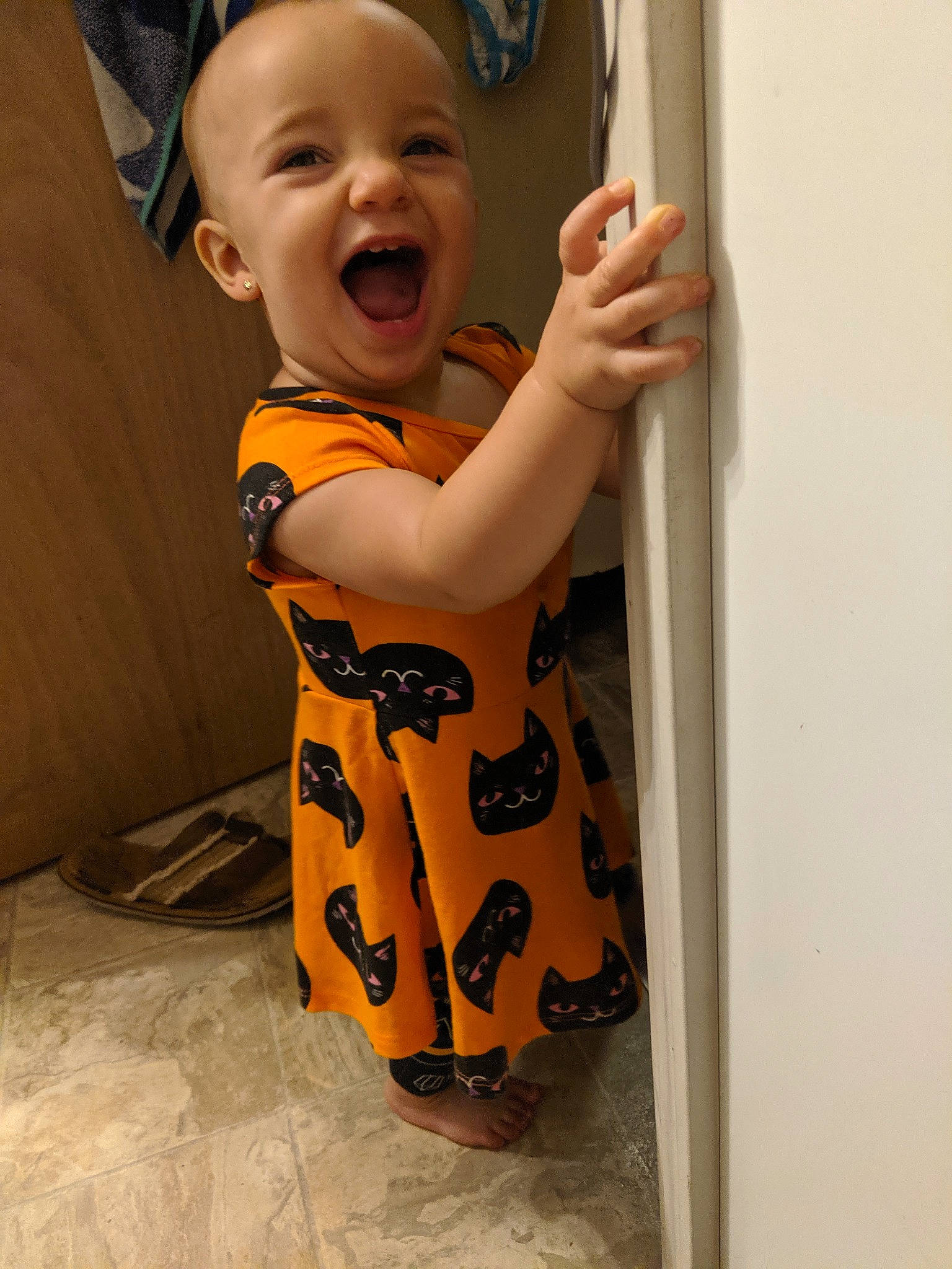 Averi joined the competition — help win amazing prizes! arm, baby, child, facial_expression, person, smile, toddler, yellow