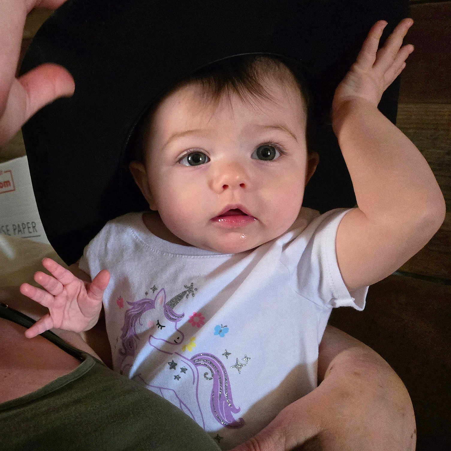 Rylie joined the competition — help win amazing prizes! baby, baseballcap, bodypart, bonnet, cap, clothing, couch, cowboyhat, cushion, face, finger, hand, hat, head, homedecor, person, photography, portrait, sunhat, t_shirt