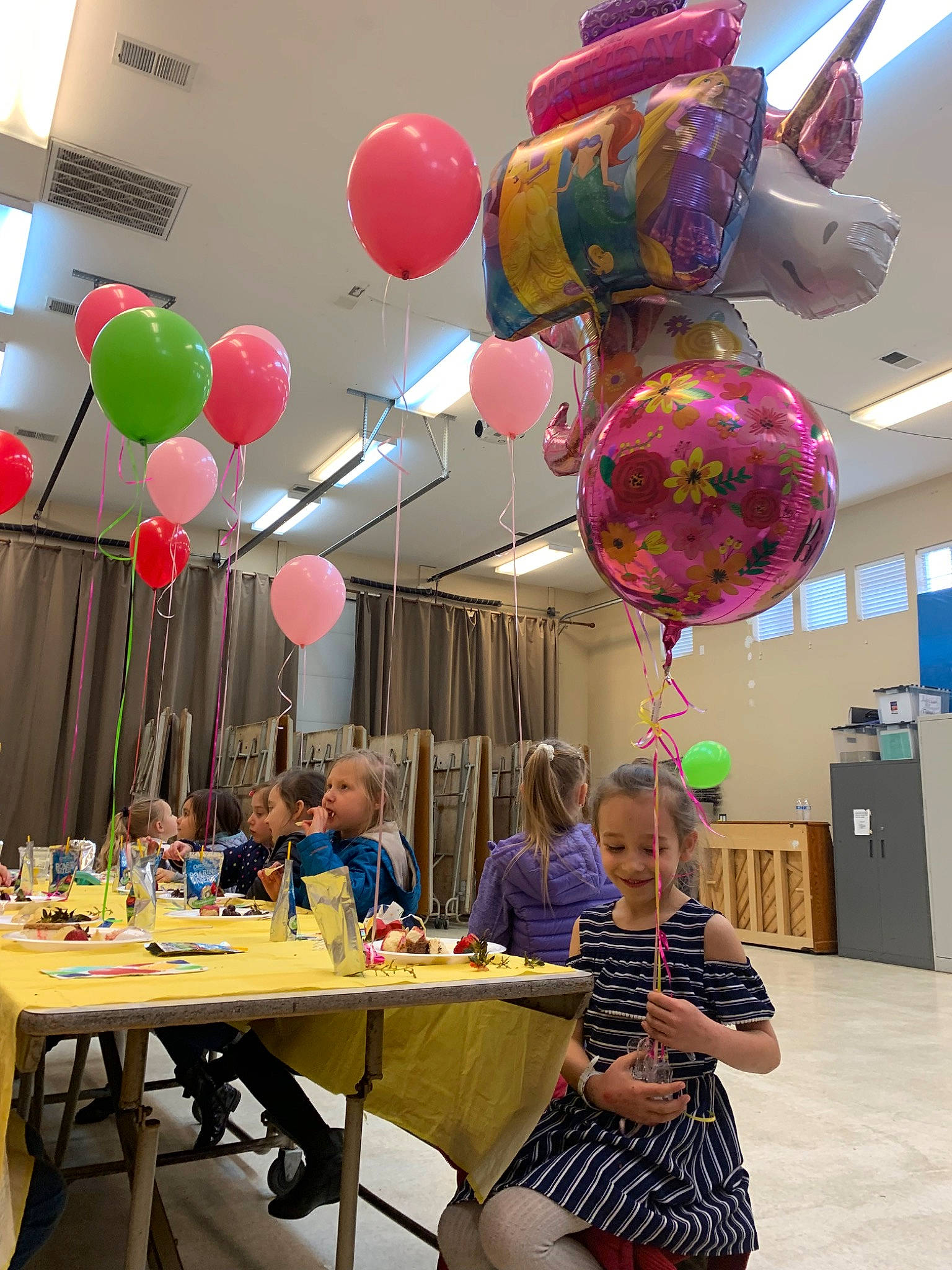 Daniella joined the competition — help win amazing prizes! architecture, balloon, birthday, ceiling, child, event, interior_design, joy, party, party_supply, person, pink, recreation, room, table, toy