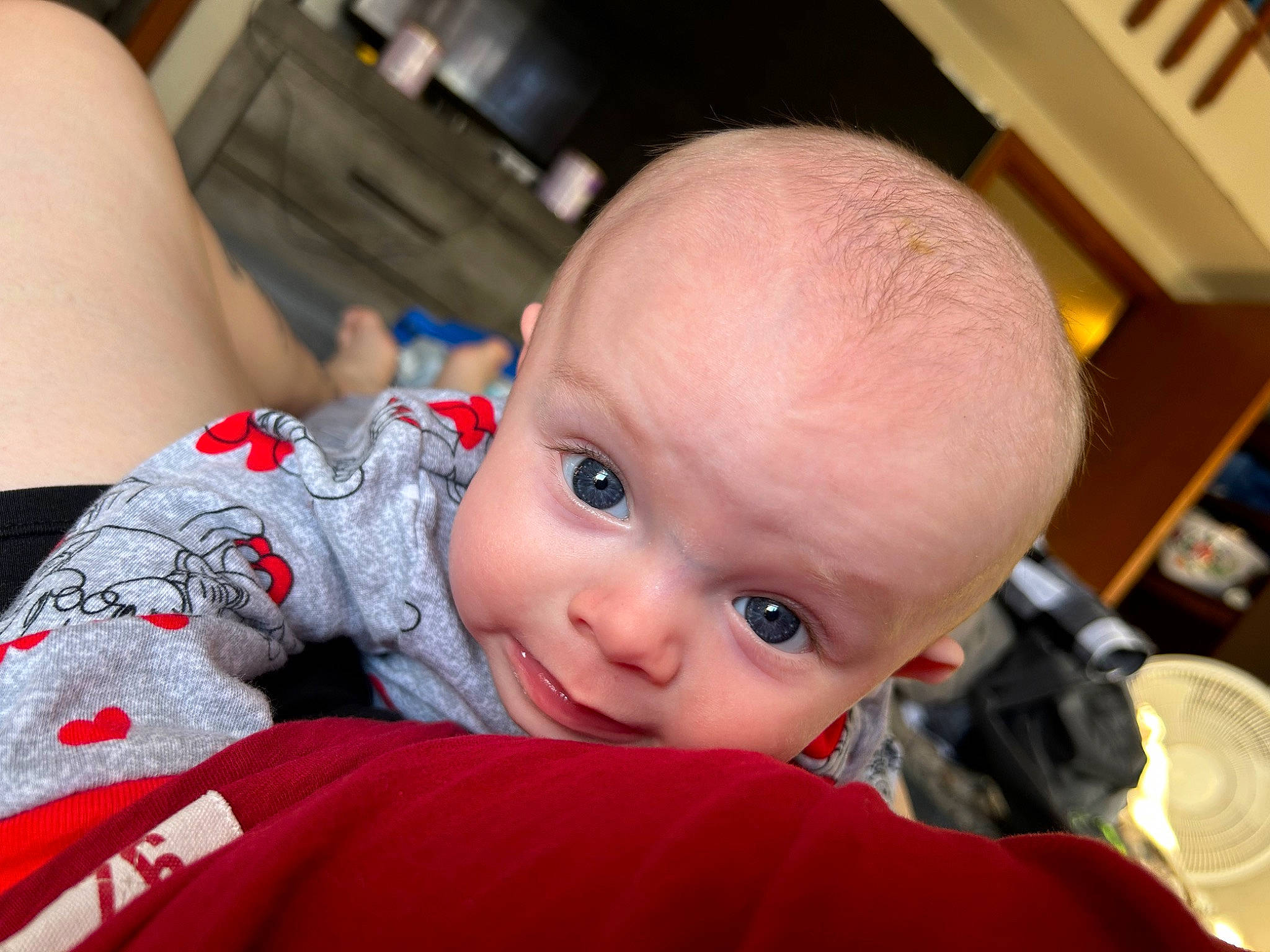 Everleigh is registered to the contest to win money with this photo: baby, baby_toddler_clothing, carmine, cheek, child, comfort, fun, happy, nose, person, portrait_photography, room, sitting, skin, smile, toddler, vacation