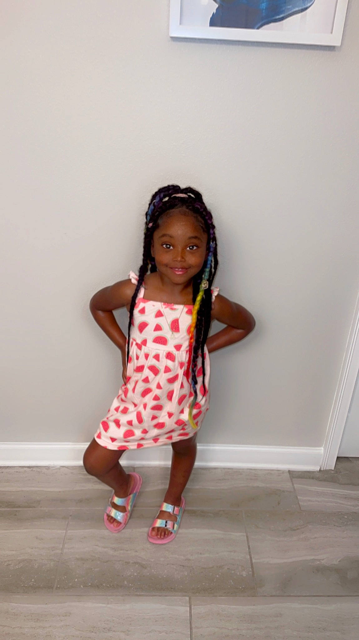 Kehlani joined the competition — help win amazing prizes! arm, baby_toddler_clothing, child, day_dress, dress, eye, eyewear, face, fashion_design, flooring, happy, human_leg, joy, magenta, one_piece_garment, pattern, person, sleeve, toddler, toy