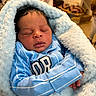 baby, blanket, blue_blanket, blue_clothing, child, cozy, cute, face, furniture, hands, home, indoor, infant, newborn, peaceful, portrait, resting, sleeping, soft_texture, wrapped