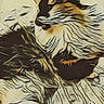 cat, feline, two_cats, animal, pet, fur, abstract, painting_style, cozy, resting, close_up, warm_colors, whiskers, ears, sleeping, texture, soft, artistic, companion, domestic_animal