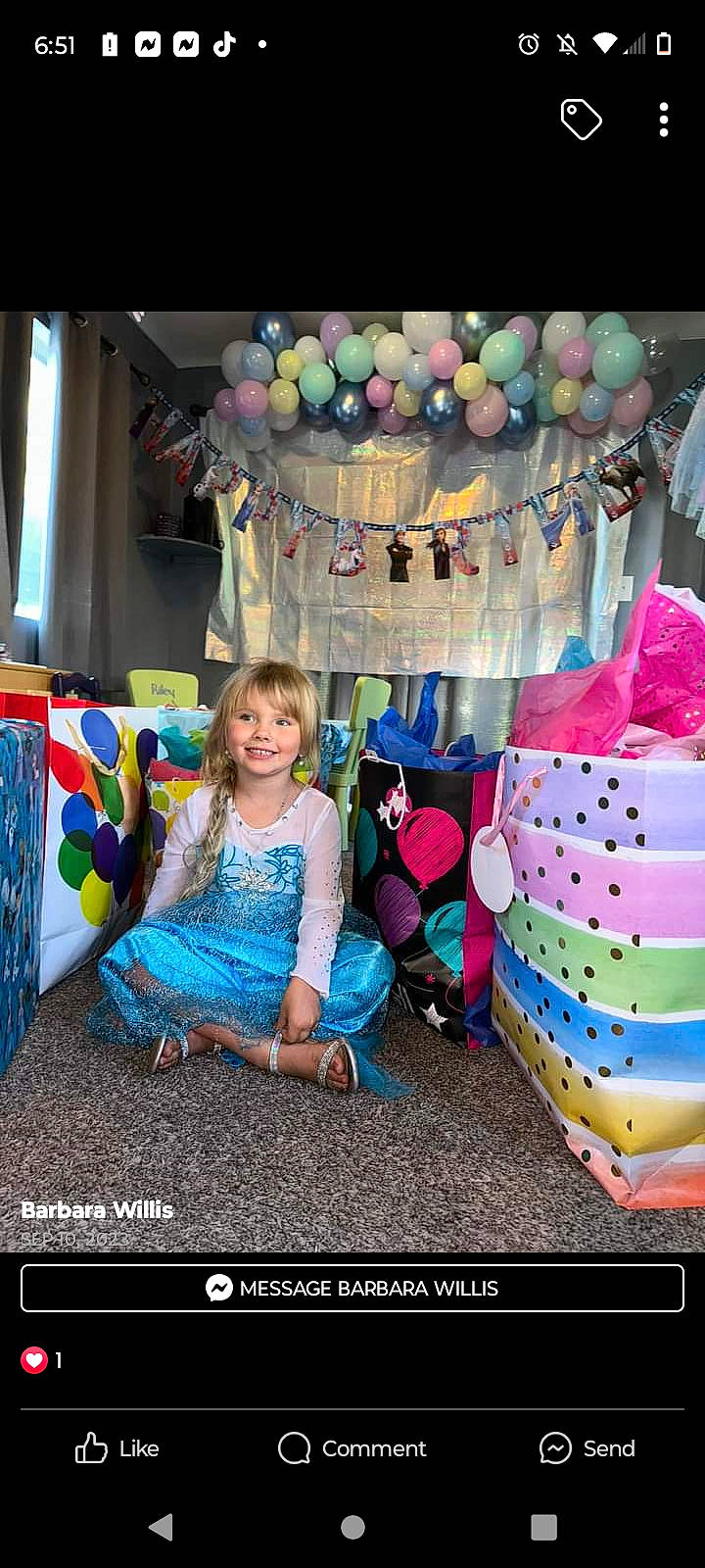 Charlee is registered to the contest to win money with this photo: balloon, beauty, child, event, fun, happy, joy, leisure, magenta, party, party_supply, pattern, person, pink, play, recreation, sitting, snapshot, sweetness, t_shirt