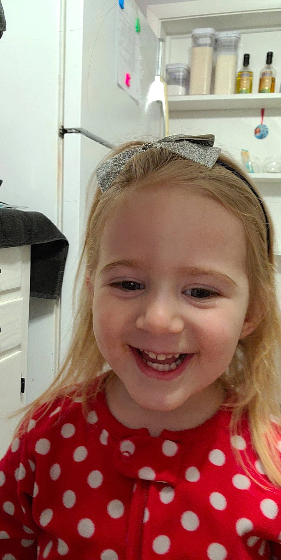 Paisley is registered to the contest to win money with this photo: baby_toddler_clothing, blond, cabinetry, drawer, ear, eye, eyelash, fun, hair, hairstyle, happy, iris, joy, kitchen_appliance, lip, pattern, person, skin, smile, toddler