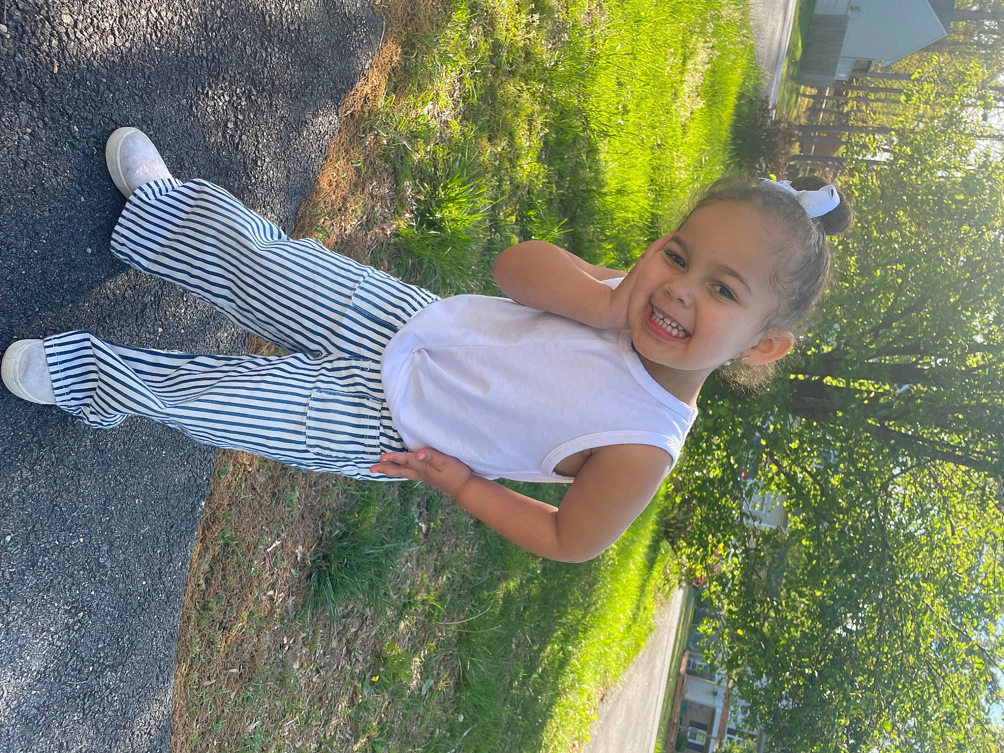 Elani joined the competition — help win amazing prizes! child, cool, electric_blue, fun, grass, grass_family, happy, human_leg, joy, knee, leisure, people_in_nature, person, plant, recreation, shadow, smile, t_shirt, thigh, toddler