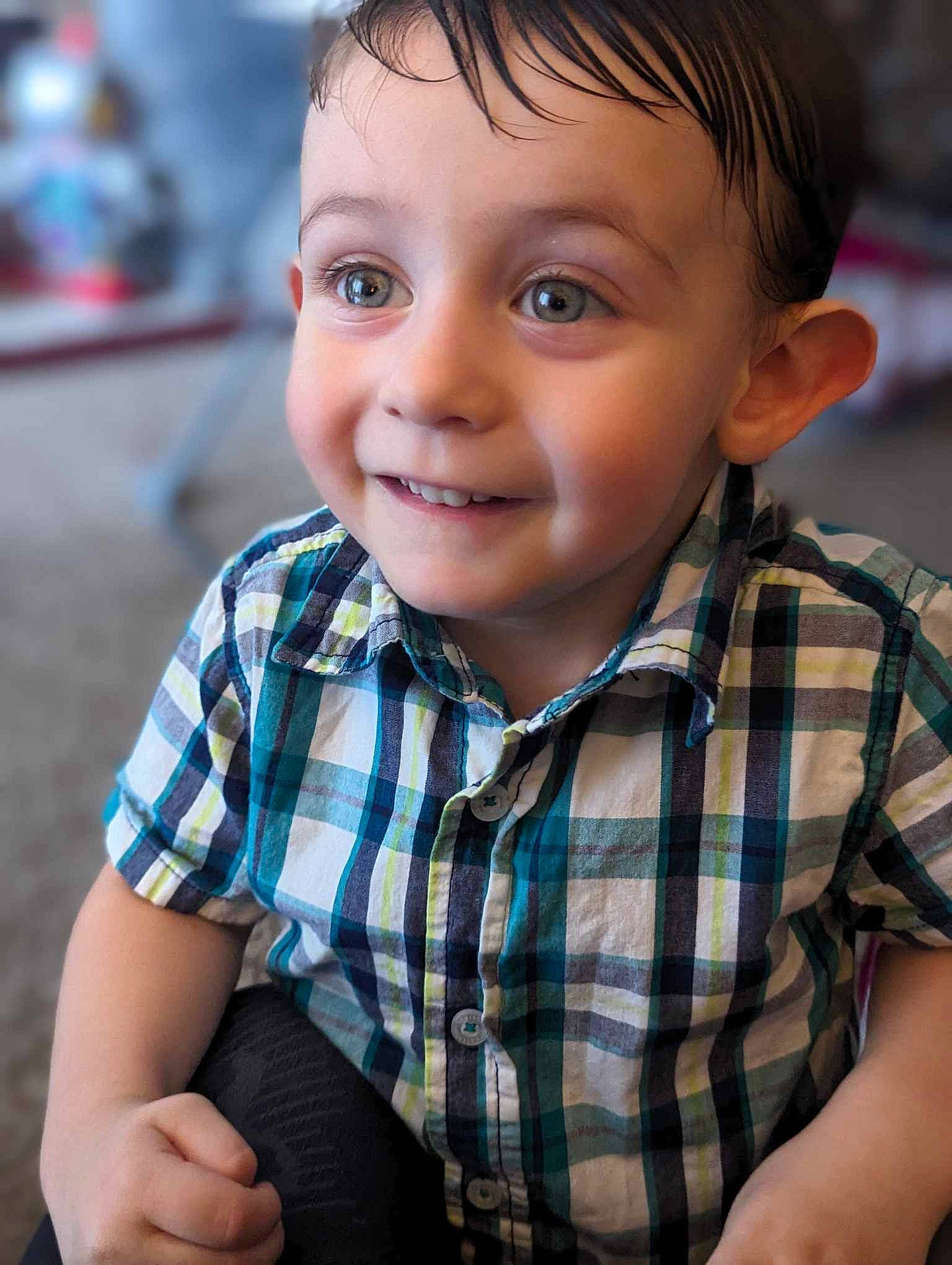 Riverr joined the competition — help win amazing prizes! cheek, child, chin, cool, dress_shirt, flash_photography, forehead, fun, hairstyle, happy, iris, joy, lip, nose, person, plaid, skin, sleeve, smile, standing
