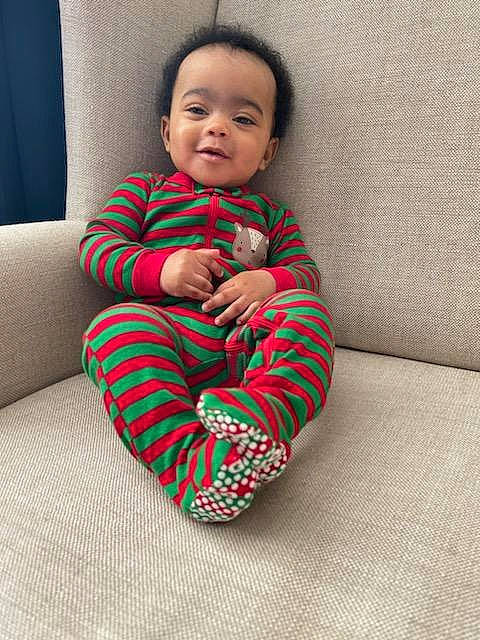Enoch joined the competition — help win amazing prizes! baby, baby_toddler_clothing, carmine, cheek, child, collar, comfort, eye, face, flooring, happy, head, human_leg, magenta, pattern, person, sitting, sleeve, smile, textile