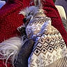 Jazz participe au concours pour gagner de l'argent avec cette photo : animal, casual, couch, cozy, cute, dog, furry, human_legs, indoor, knitwear, pet, red_blanket, relaxing, resting, sleeping, small_dog, sweater, tongue_out, warm, white_fur