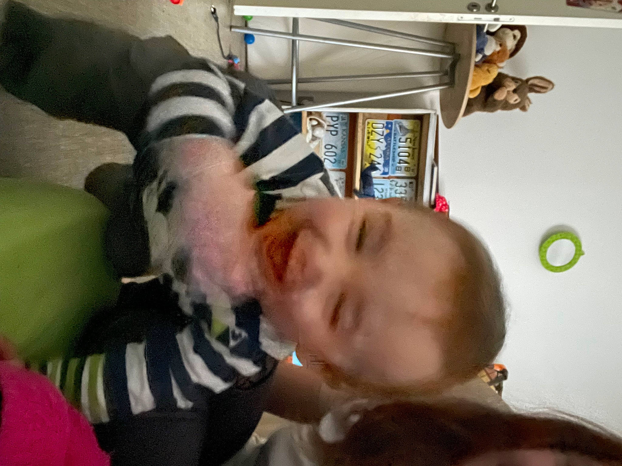 Alessio participe au concours pour gagner de l'argent avec cette photo : baby, cheek, child, comfort, couch, ear, eyelash, fun, fur, happy, jaw, joy, nose, person, room, smile, thumb, toddler