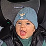 baby, babycare, black_jacket, blue_hat, car_interior, car_seat, child, closeup, cute, green_sweater, happy, hat, infant, jacket, knit_hat, lion_king, person, portrait, seatbelt, smiling
