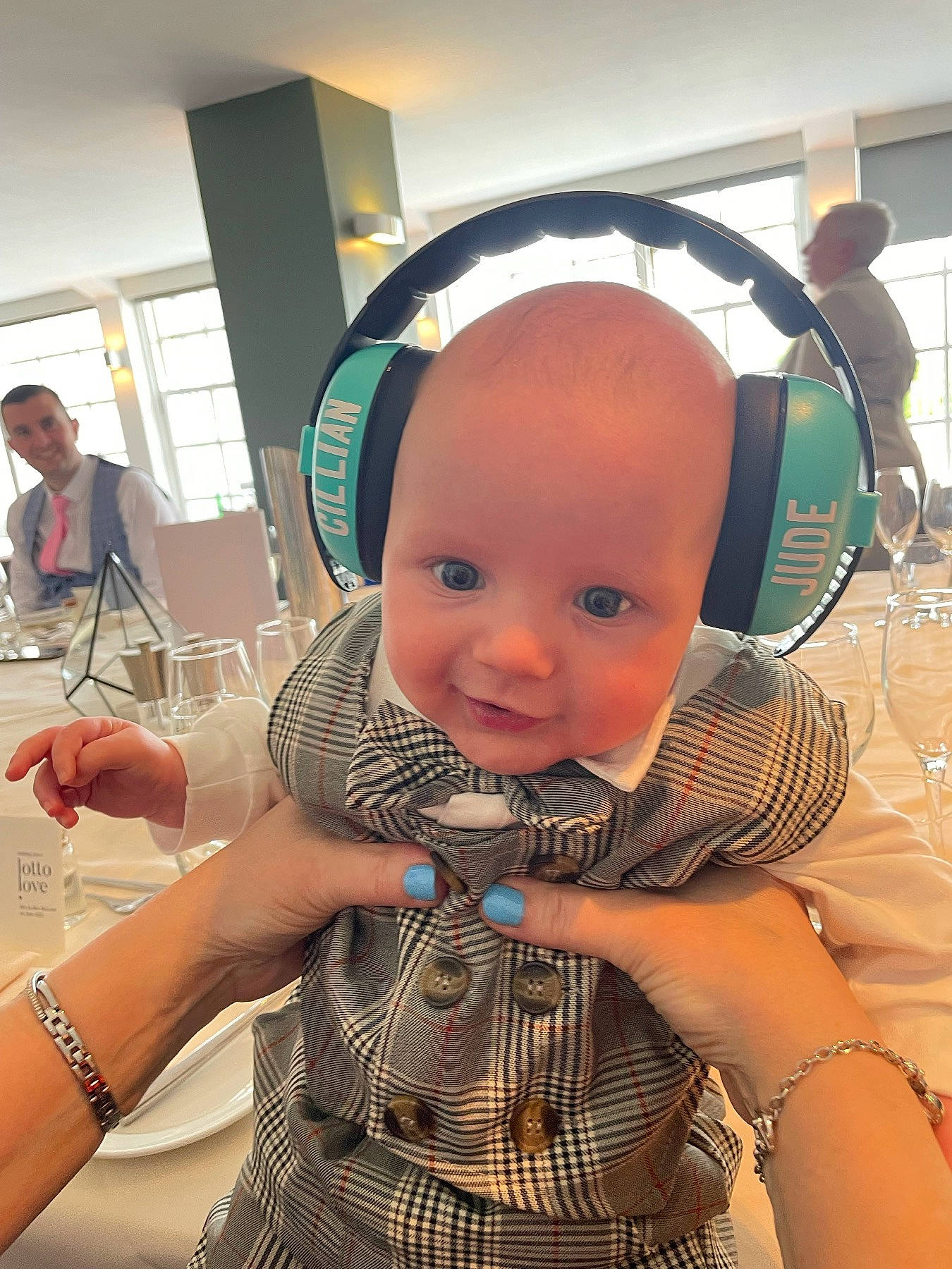 Cillian joined the competition — help win amazing prizes! abdomen, audio_equipment, baby, baby_products, baby_toddler_clothing, blurred, chair, child, eyewear, fashion_accessory, fun, happy, headphones, jewellery, joy, pattern, person, personal_protective_equipment, sitting, skin