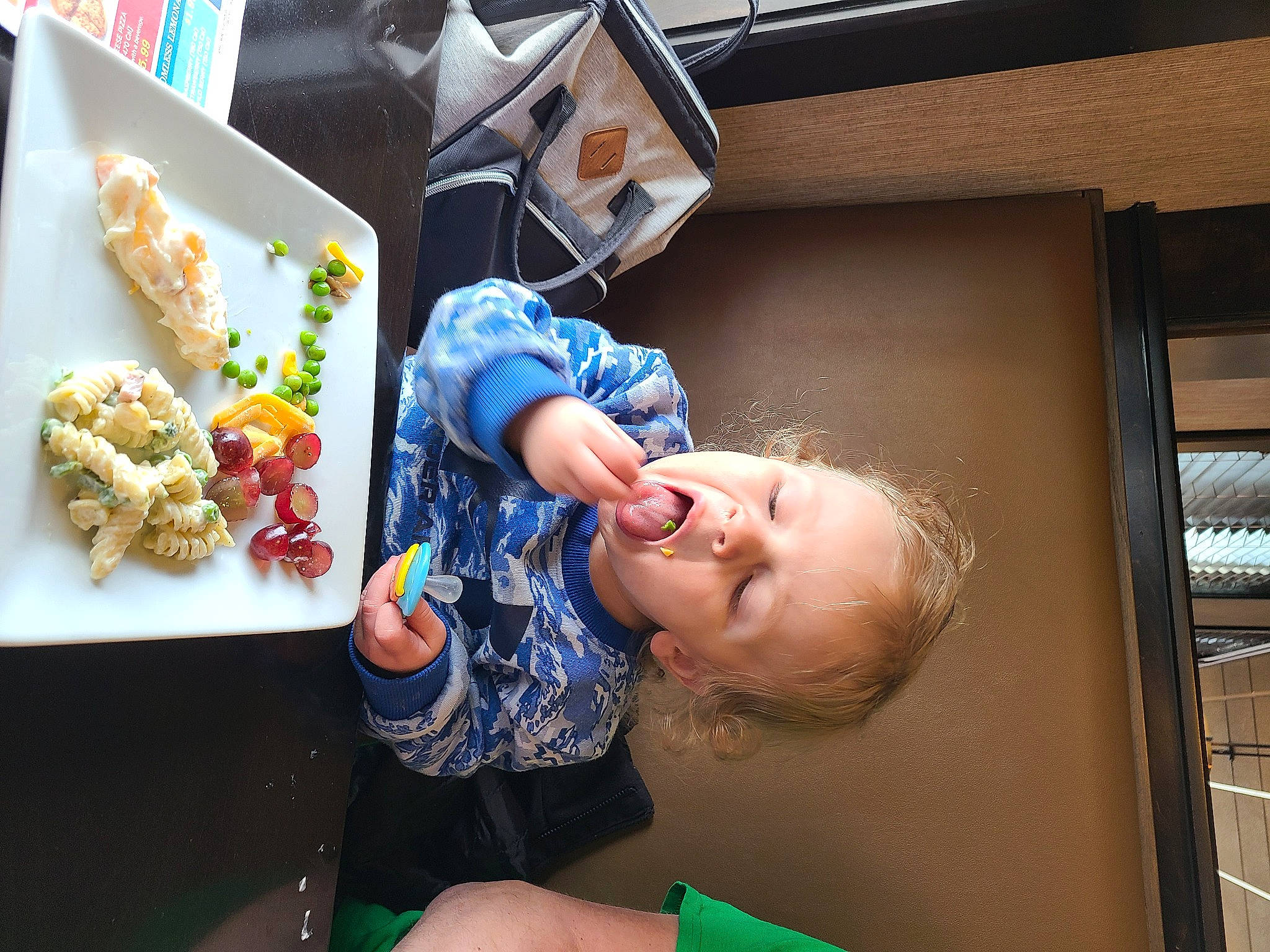 Maddox joined the competition — help win amazing prizes! baby, breakfast, child, comfort_food, cuisine, dish, finger_food, fun, happy, hat, ingredient, junk_food, leisure, person, play, recipe, room, smile, t_shirt, toddler