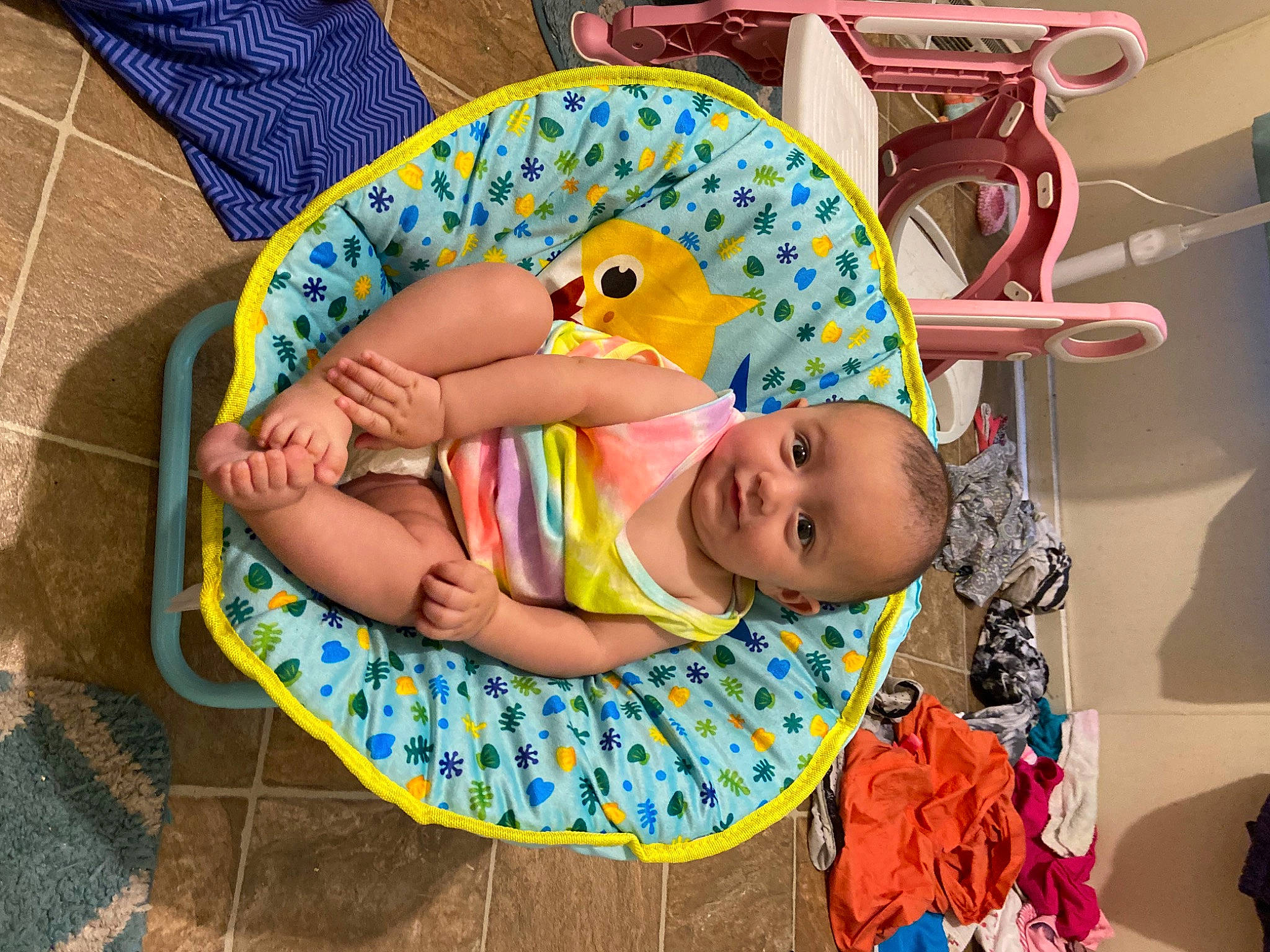 Lauren is registered to the contest to win money with this photo: baby, baby_products, baby_toddler_clothing, baby_toys, chair, child, comfort, fun, happy, hat, leisure, pattern, person, play, room, sitting, smile, toddler, toy, vacation