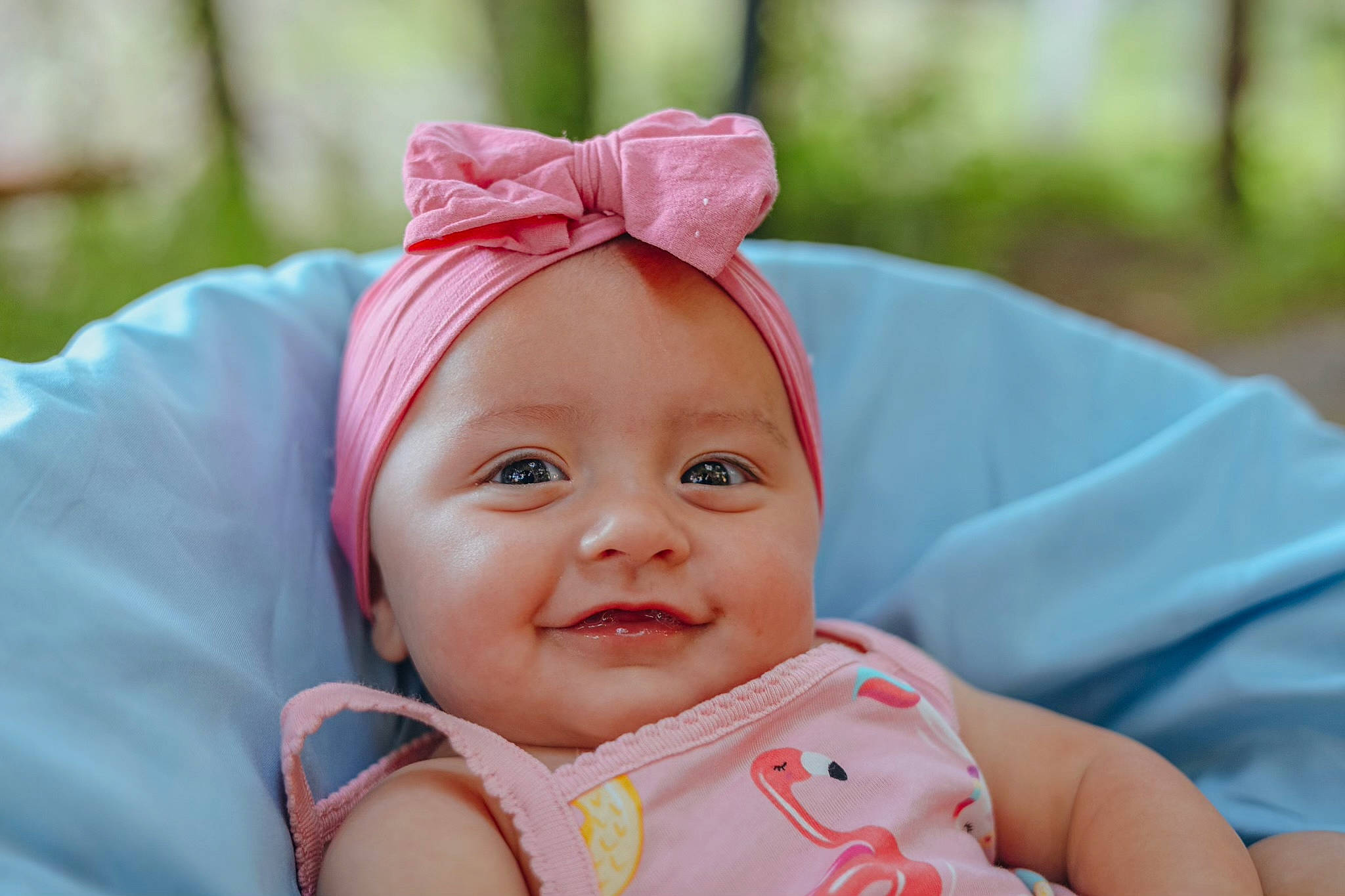 Lauren joined the competition — help win amazing prizes! baby, baby_toddler_clothing, cheek, chin, dress, eye, fun, grass, happy, headgear, headwear, iris, leisure, lip, mouth, people_in_nature, person, pink, skin, smile