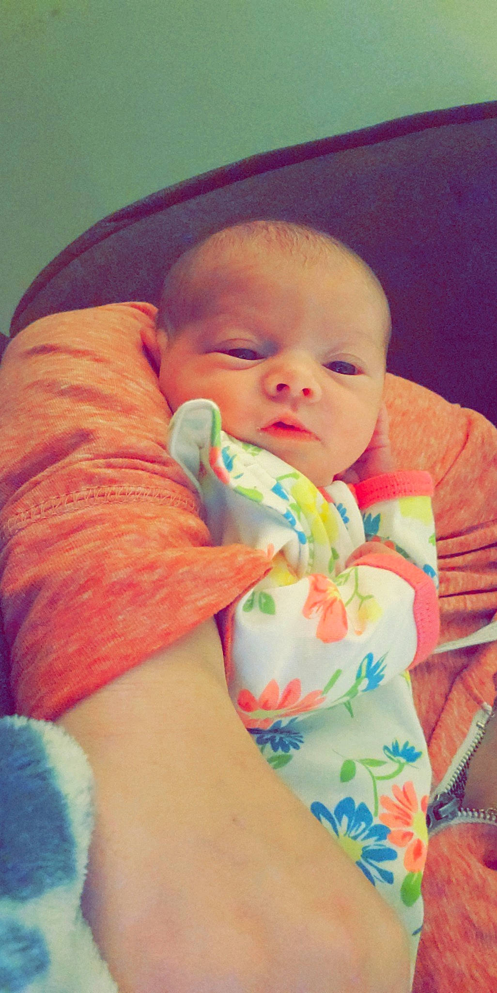 Ciara joined the competition — help win amazing prizes! baby, baby_toddler_clothing, cheek, chin, comfort, eye, eyebrow, finger, forehead, happy, head, human_body, iris, lip, mouth, neck, nose, orange, person, skin