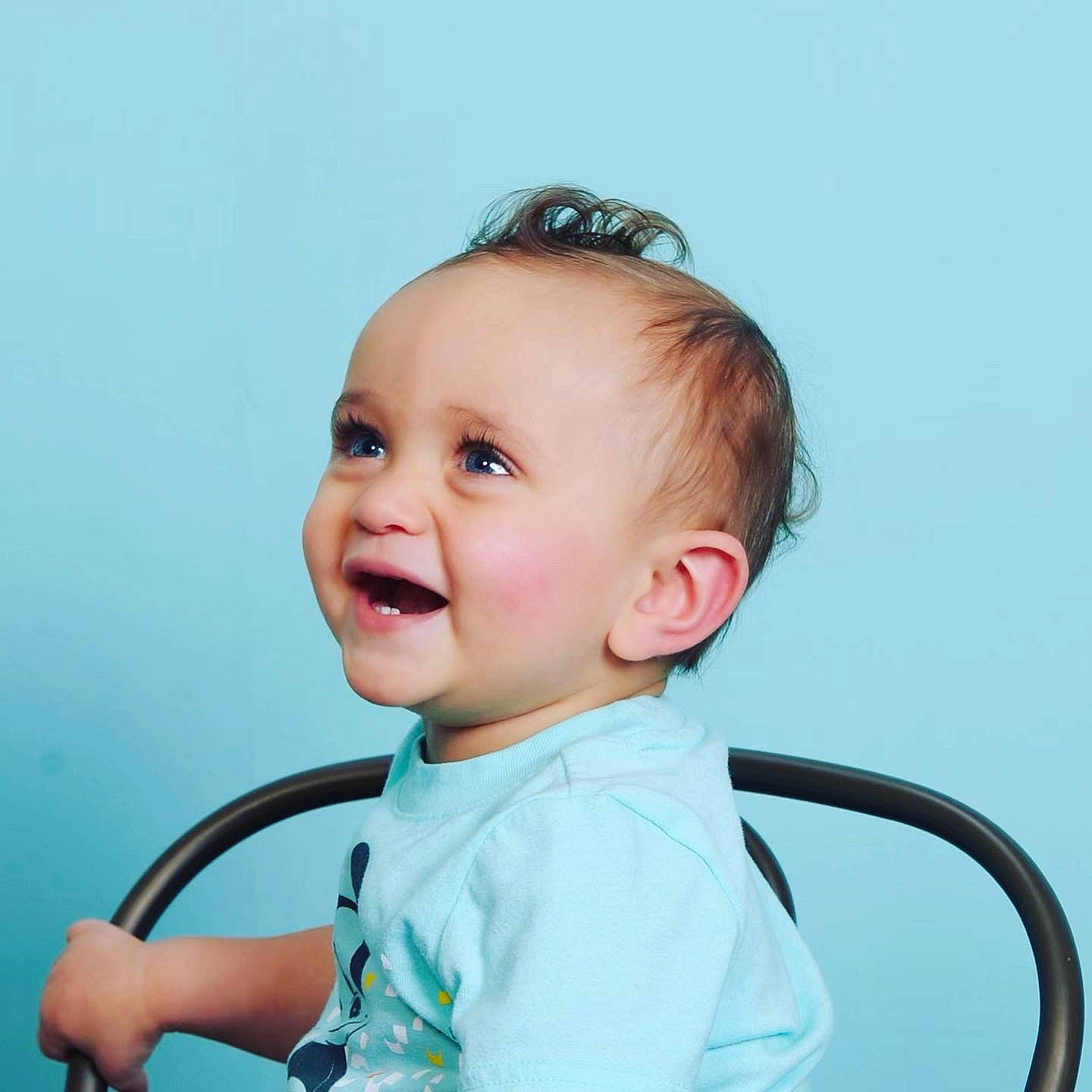 Reynaldo joined the competition — help win amazing prizes! azure, baby, baby_products, baby_toddler_clothing, cheek, child, ear, electric_blue, eyebrow, eyelash, fashion_accessory, fun, gesture, happy, person, product, skin, sleeve, smile, t_shirt