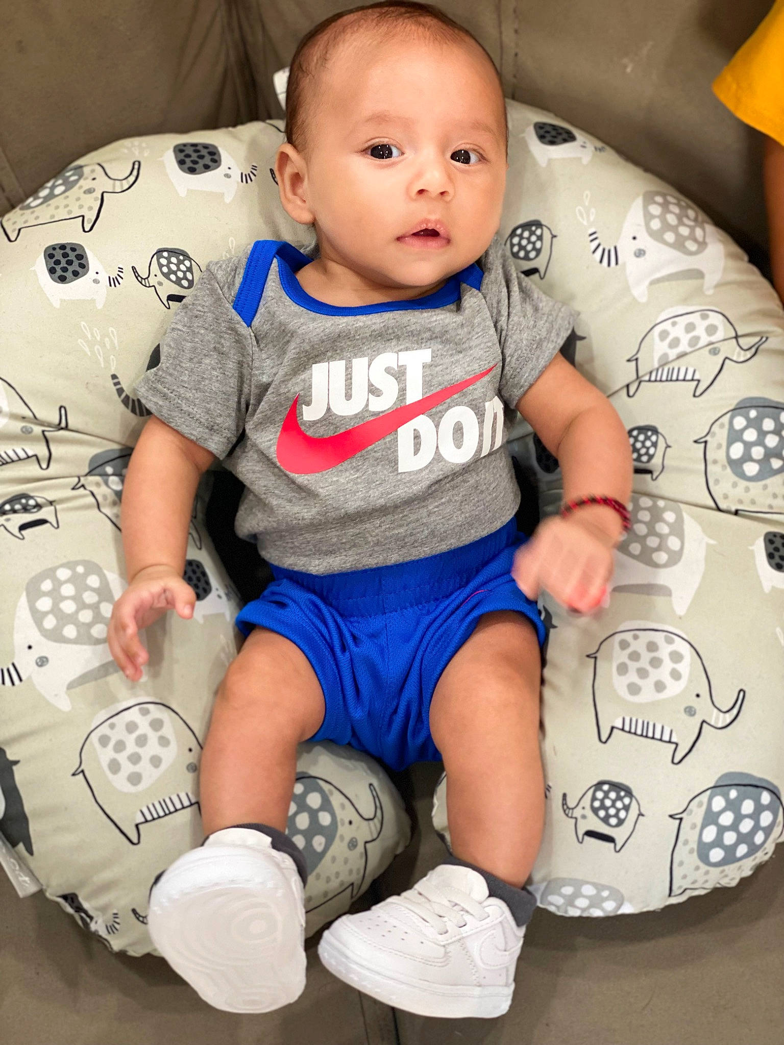 Andres joined the competition — help win amazing prizes! baby, baby_toddler_clothing, cheek, child, comfort, cool, eye, face, facial_expression, finger, knee, person, shoe, shorts, skin, sleeve, sneakers, t_shirt, thigh, toddler