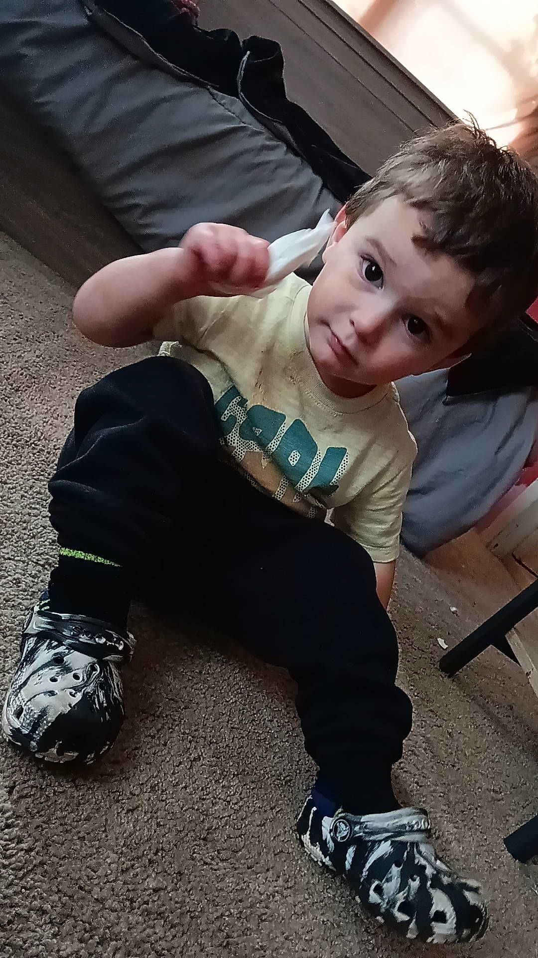 Braxton joined the competition — help win amazing prizes! baby_toddler_clothing, cheek, cool, eye, face, flash_photography, fun, hair, happy, human_leg, joint, leg, person, sleeve, smile, sneakers, standing, thigh, toddler, walking_shoe