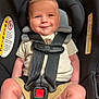 Easton joined the competition — help win amazing prizes! baby, car_seat, child, smiling, straps, seatbelt, infant, clothing, diaper, shorts, safety, cute, happy, indoors, person, skin, legs, head, seat, restraint