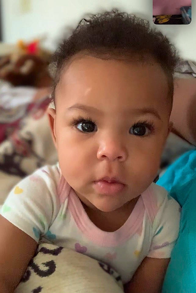 Kamiyah is registered to the contest to win money with this photo: arm, baby, black_hair, cheek, child, chin, ear, eyebrow, eyelash, forehead, happy, iris, lip, mouth, neck, nose, person, skin, sleeve, smile