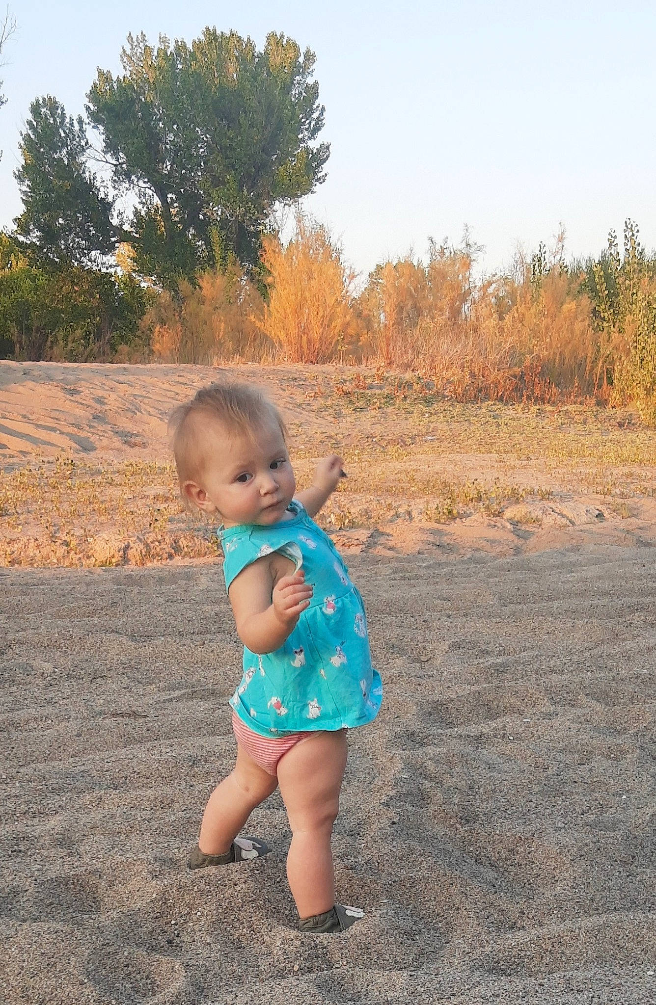 Karma joined the competition — help win amazing prizes! blue, child, dress, fun, grass, green, leaf, people, person, photography, play, sand, skin, smile, standing, summer, toddler, tree, turquoise, vacation