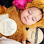 Kingston is registered to the contest to win money with this photo: baby, sleeping, lion_costume, pink_roses, plush_toy, wooden_plaques, twelve_months, name_tag, soft_blanket, child, cute, peaceful, infant, portrait, costume, flower, closeup, resting, adorable, baby_photo