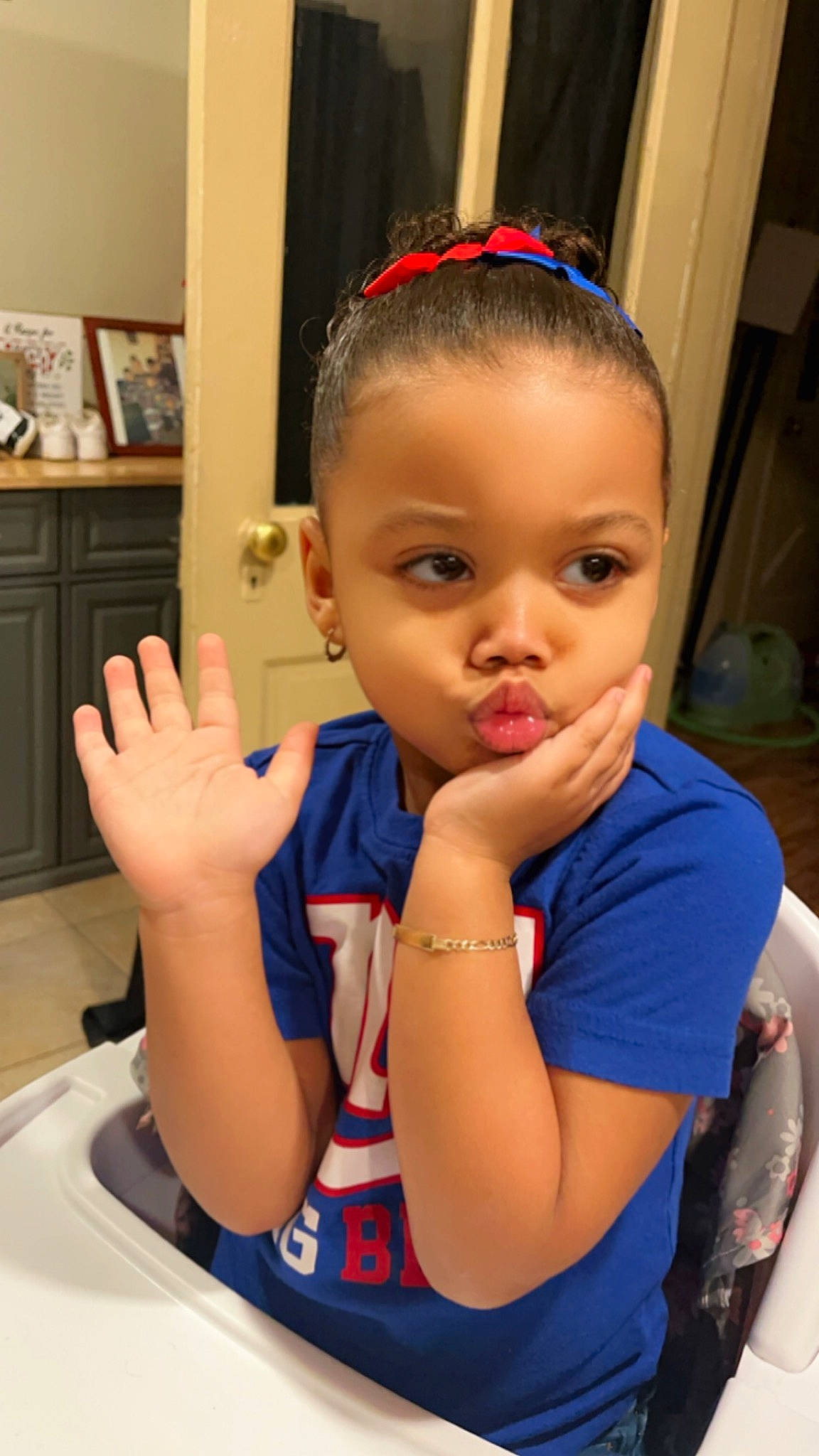 Amara joined the competition — help win amazing prizes! arm, cabinetry, child, chin, ear, electric_blue, eye, eyebrow, eyelash, face, facial_expression, finger, forehead, fun, gesture, hairstyle, neck, nose, person, skin