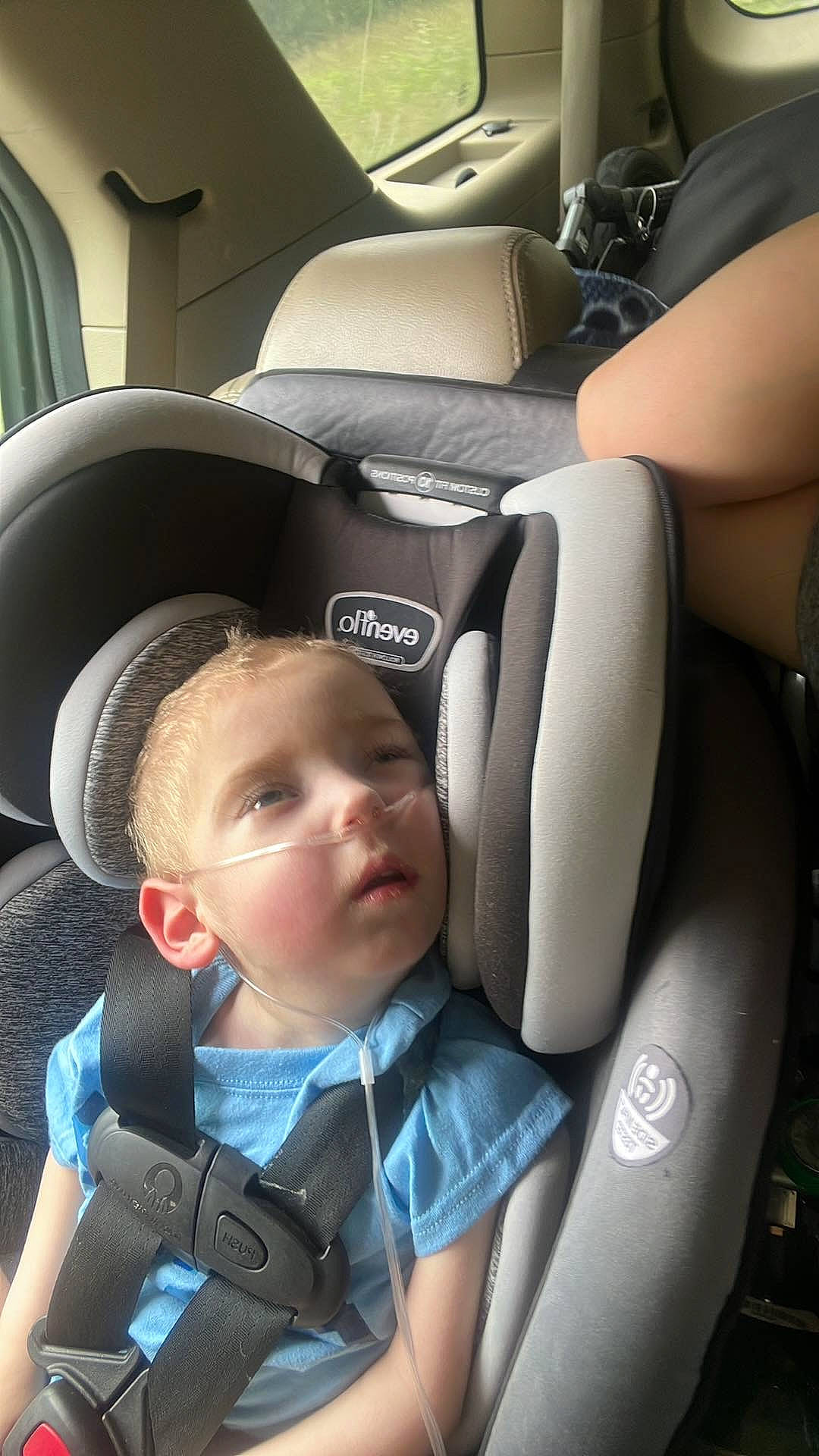 Ryan Leitch is registered to the contest to win money with this photo: auto_part, automotive_design, automotive_exterior, automotive_tire, automotive_wheel_system, baby_in_car_seat, baby_toddler_clothing, car_seat, car_seat_cover, comfort, head_restraint, motor_vehicle, person, personal_luxury_car, product, seat_belt, steering_part, steering_wheel, toddler, vehicle