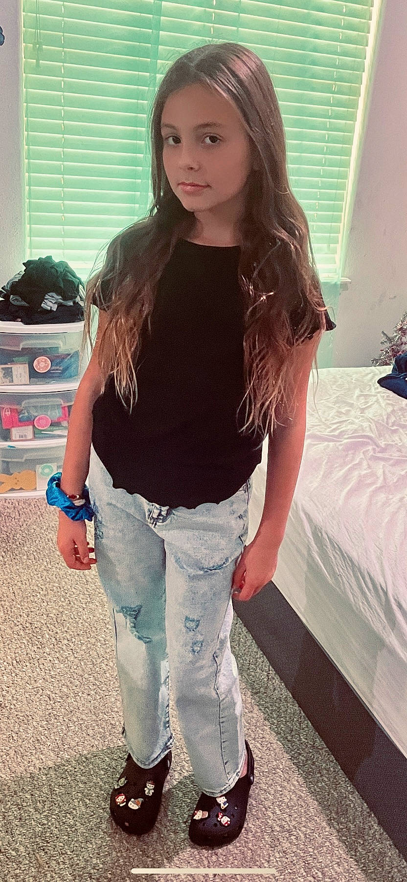 Aviann joined the competition — help win amazing prizes! black_hair, cool, denim, eyelash, eyewear, fashion_design, hairstyle, head, jeans, joint, layered_hair, long_hair, neck, person, shoulder, sleeve, t_shirt, thigh, trunk, waist